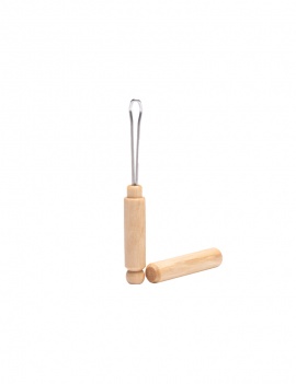 Cure oreille inox et bois avec capuchon