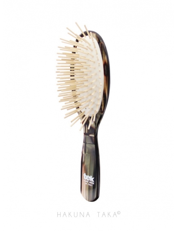 Brosse à cheveux ovale coton & bois - marbré