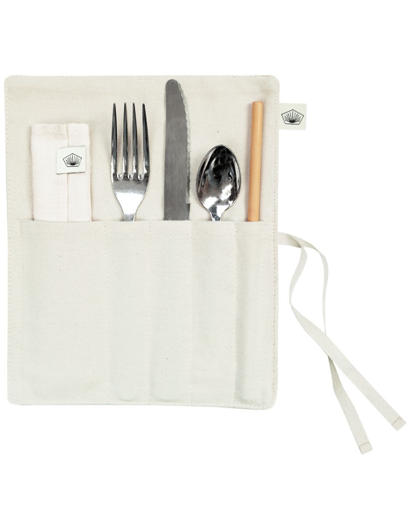 Couverts Réutilisables Pique-nique Lot De 2 Couverts De Camping Réutilisables - Fourchette, Couteau, Cuillère, Baguettes - Étui De Transport Bleu/vert Set De Valise De Voyage