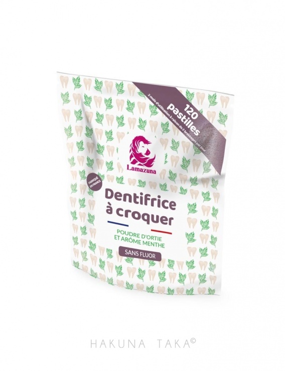 Dentifrice à croquer bio Lamazuna sans fluor poudre d'ortie menthe