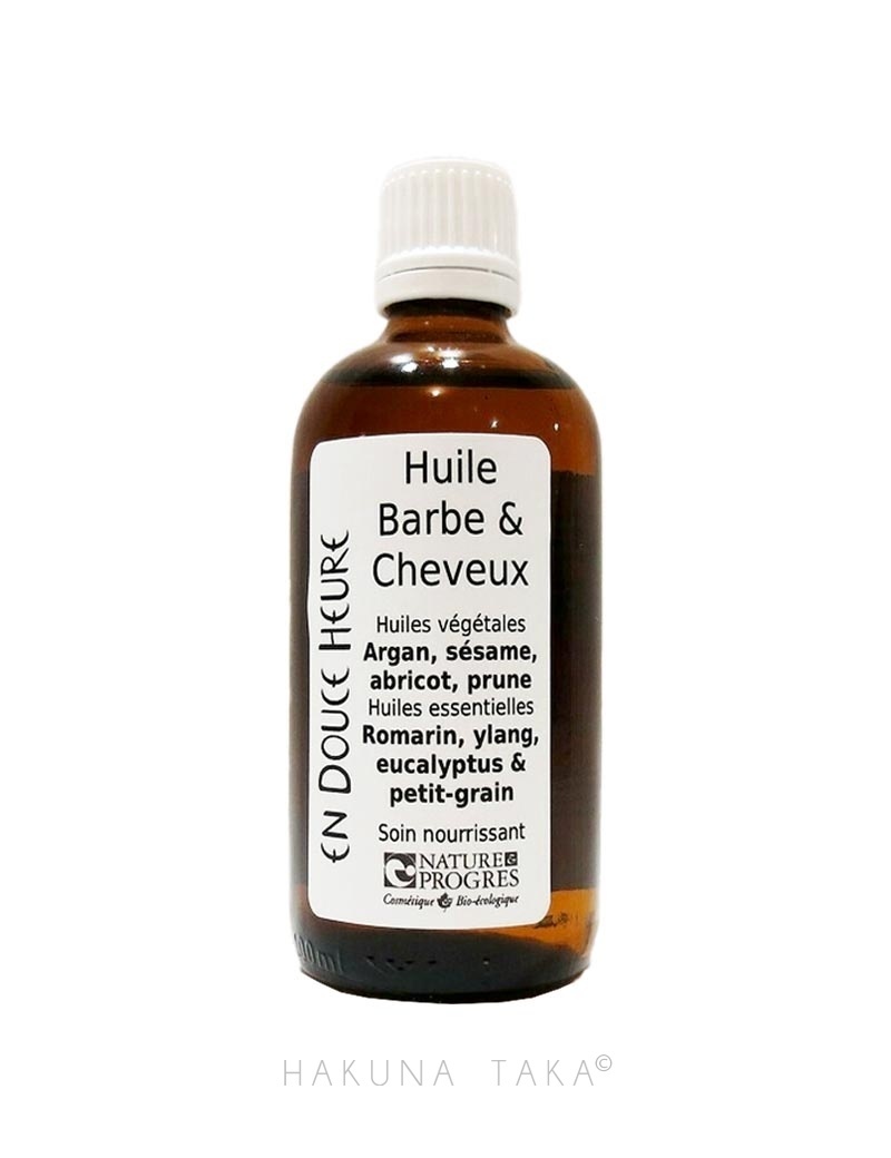 Huile pour cheveux et barbe - Soin brillance - 100ml - En Douce Heure