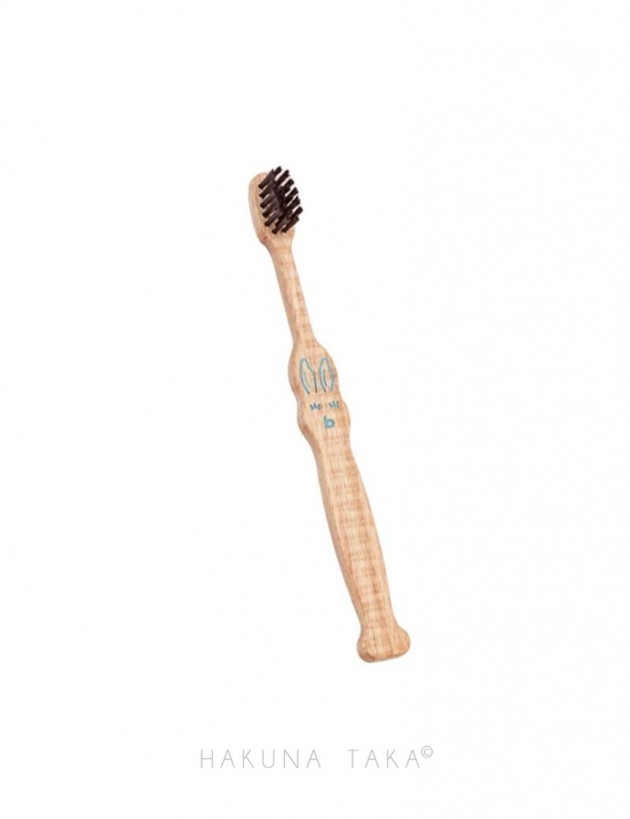 Brosse à dents enfant en bois de hêtre français