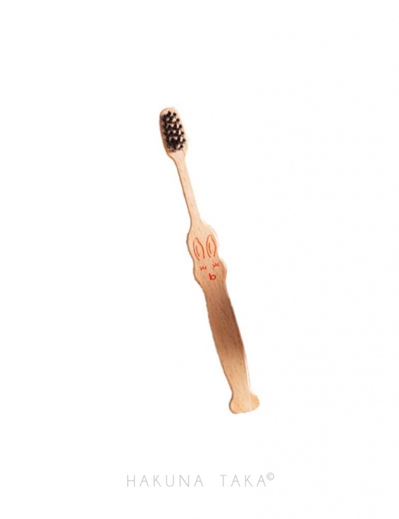 Brosse à dents enfant en bois de hêtre français