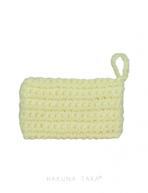 Eponge en crochet - jaune pâle