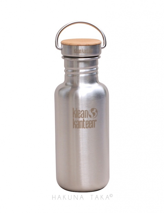 Gourde inox brossé et bambou 500ml