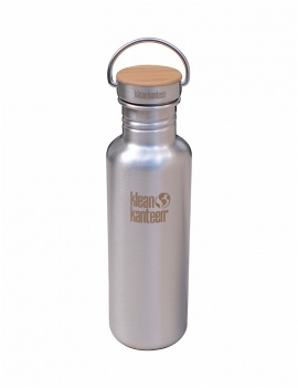 Gourde 800ml inox brossé & bambou