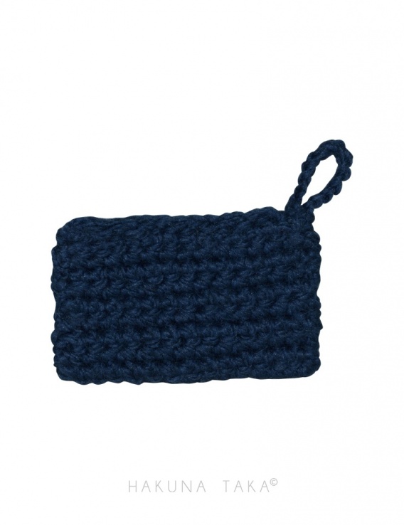 Eponge en crochet - bleu marine