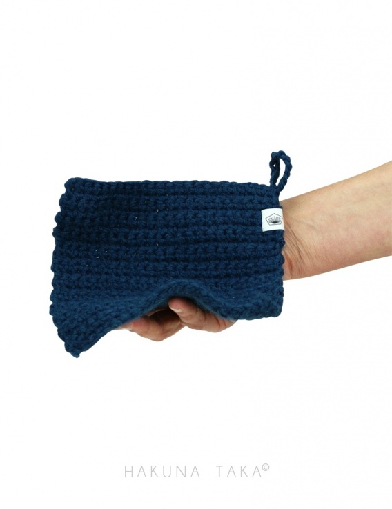 Lavette en crochet - bleu marine