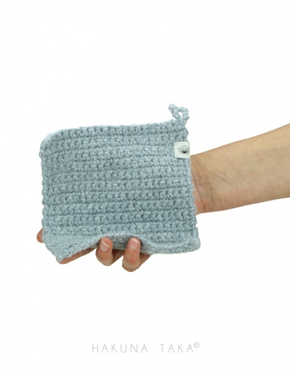 Lavette en crochet - gris clair