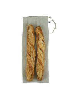 Sac à pain en lin bio - format baguette