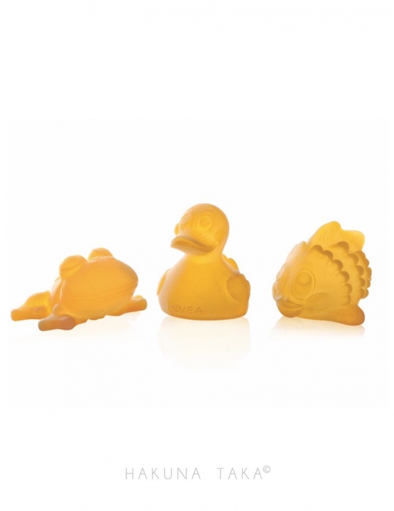 Jouets caoutchouc naturel Hevea pour le bain - Lot de 3