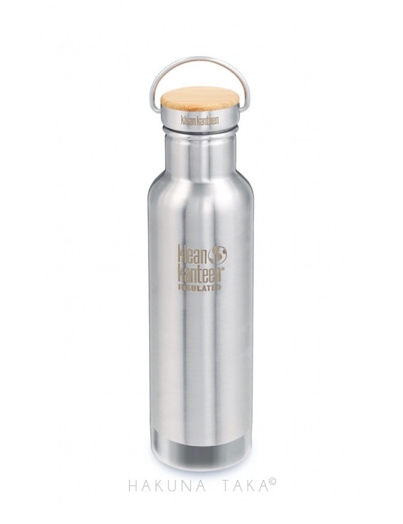 Gourde inox brossé et bambou isotherme 600 ml