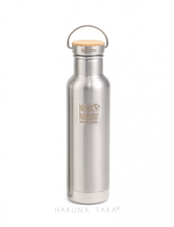 Gourde inox brossé et bambou isotherme 600 ml