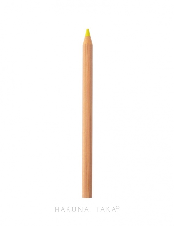 Crayon fluo en bois - Jaune