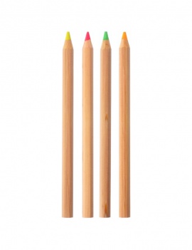 Surligneur fluo en bois - Lot de 4