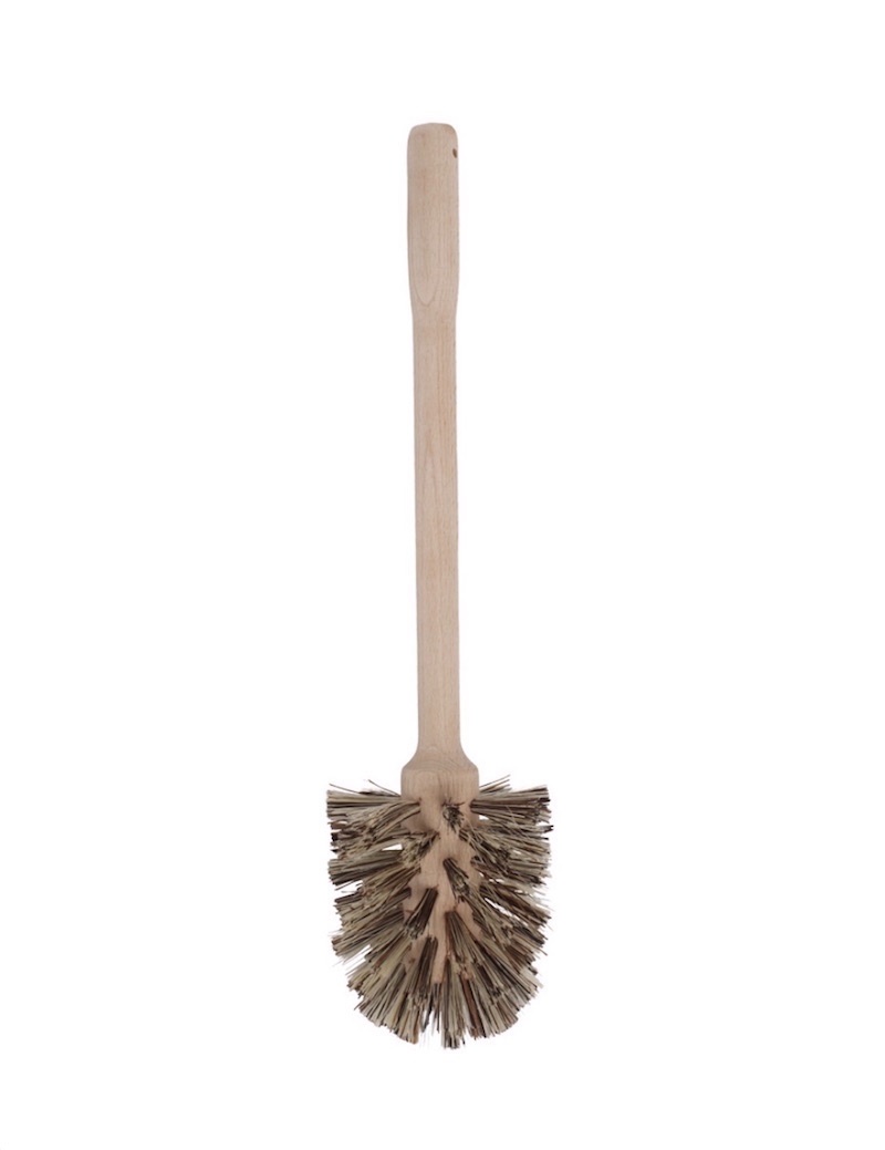 Brosse WC avec support polyrésine, Frêne Bleu Bois, L10xl10xH37,5