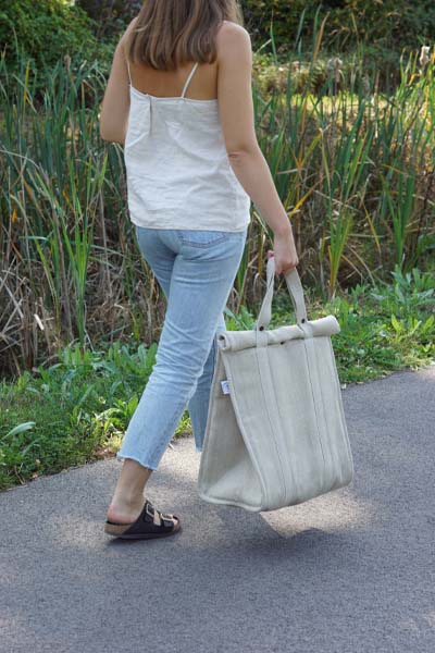 Sac-cabas isotherme en toile lavable, imprimé reptile beige