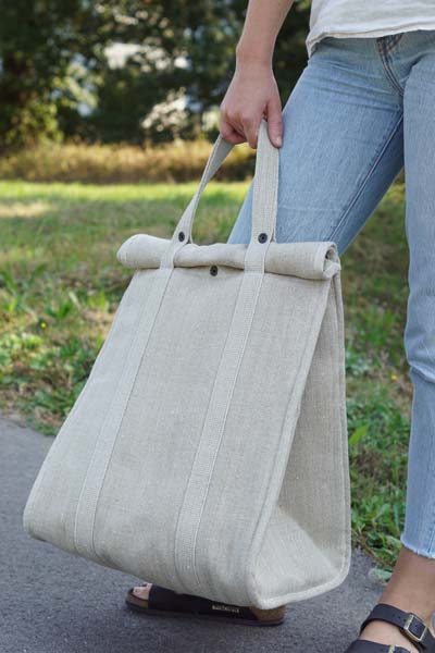 Sac-cabas isotherme en toile lavable, imprimé reptile beige